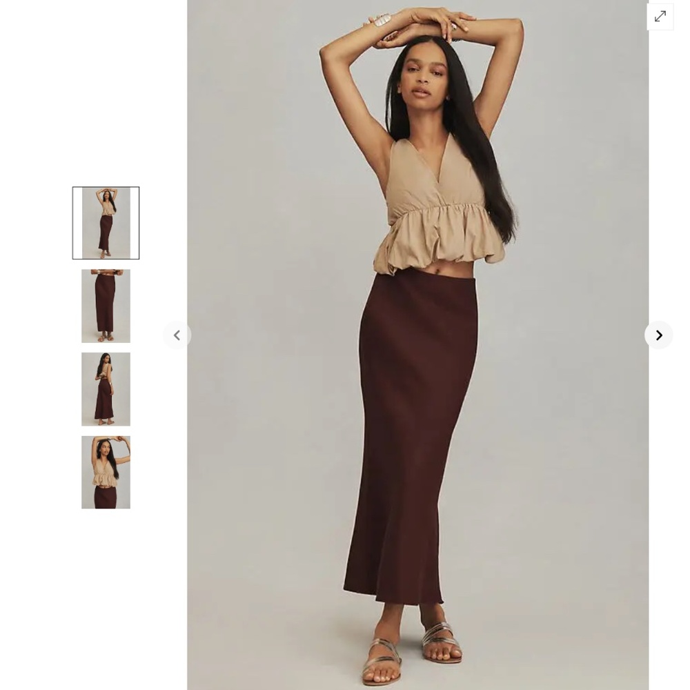 Anthropologie The Tilda Maxi Slip Skirt: Linen Edition - Picture 2 of 5